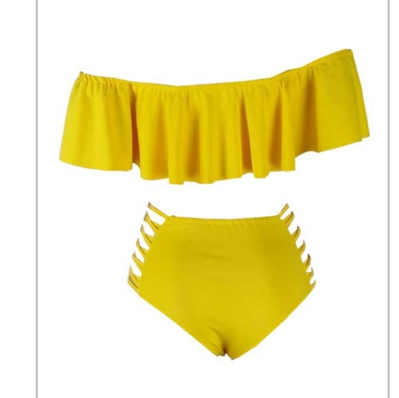 Yellow 2 piece Bathing Suit - Picture 2 of 4